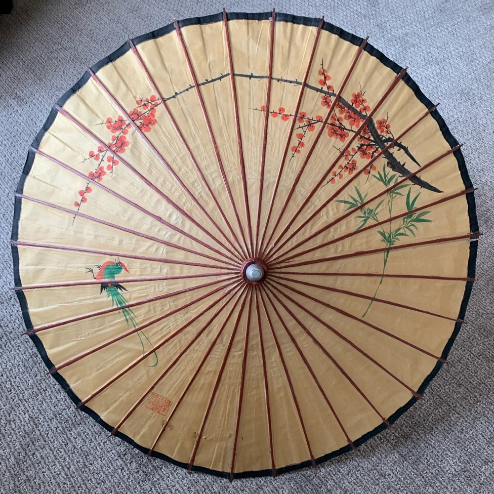 VINTAGE |  Oil Paper and Bamboo Parasol